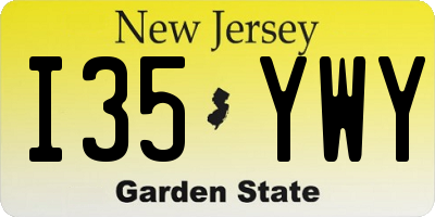NJ license plate I35YWY