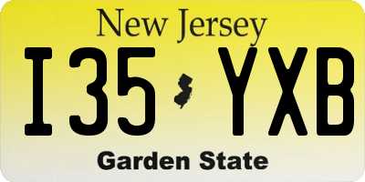 NJ license plate I35YXB