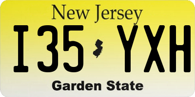 NJ license plate I35YXH