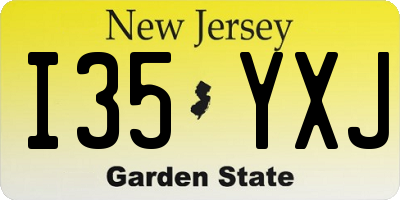 NJ license plate I35YXJ