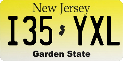 NJ license plate I35YXL