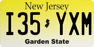 NJ license plate I35YXM