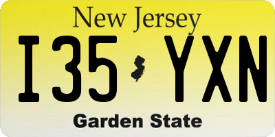 NJ license plate I35YXN