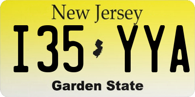NJ license plate I35YYA
