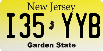 NJ license plate I35YYB