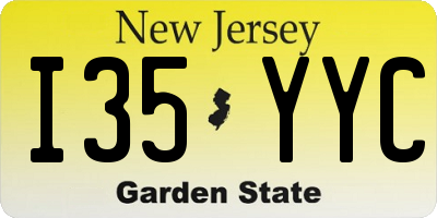 NJ license plate I35YYC