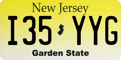 NJ license plate I35YYG