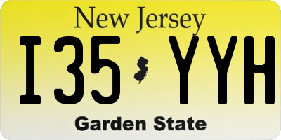 NJ license plate I35YYH