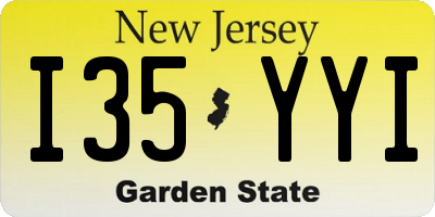 NJ license plate I35YYI