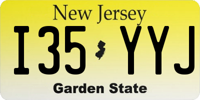 NJ license plate I35YYJ