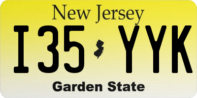 NJ license plate I35YYK
