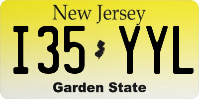 NJ license plate I35YYL
