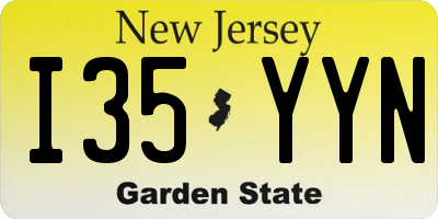 NJ license plate I35YYN