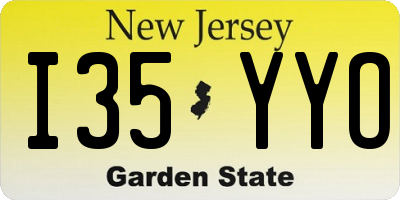 NJ license plate I35YYO