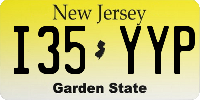 NJ license plate I35YYP