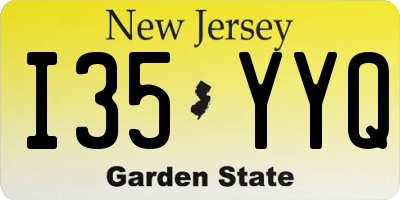 NJ license plate I35YYQ