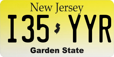 NJ license plate I35YYR