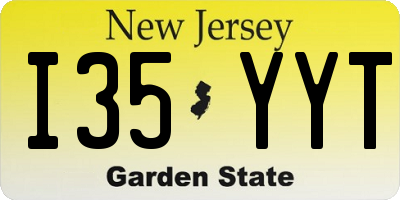 NJ license plate I35YYT