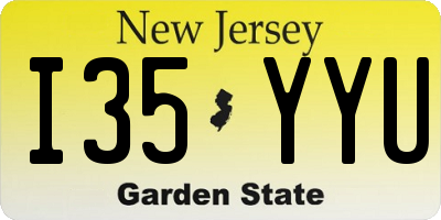 NJ license plate I35YYU