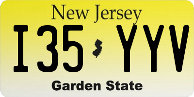NJ license plate I35YYV