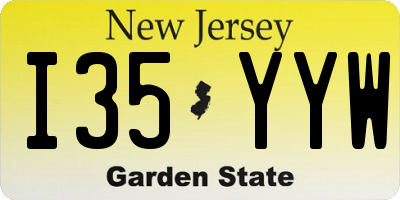 NJ license plate I35YYW
