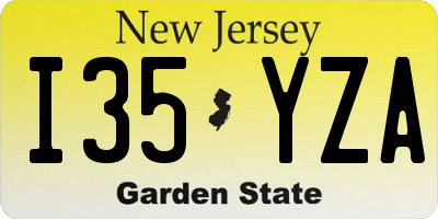 NJ license plate I35YZA