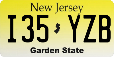 NJ license plate I35YZB
