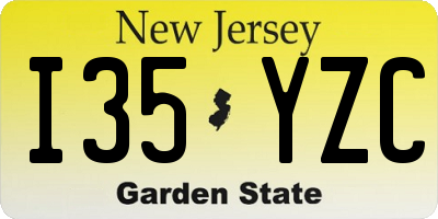 NJ license plate I35YZC