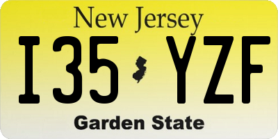 NJ license plate I35YZF
