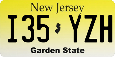 NJ license plate I35YZH