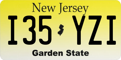 NJ license plate I35YZI