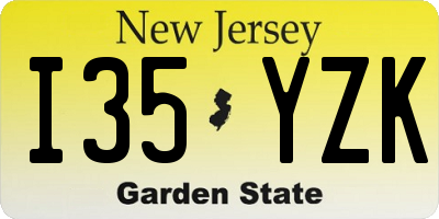 NJ license plate I35YZK