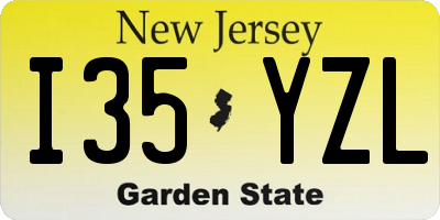 NJ license plate I35YZL