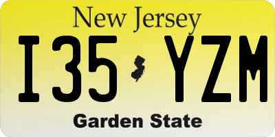 NJ license plate I35YZM