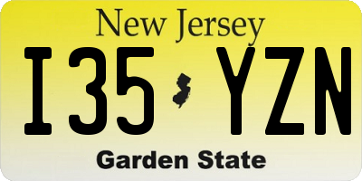 NJ license plate I35YZN