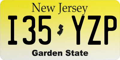 NJ license plate I35YZP