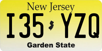 NJ license plate I35YZQ