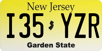 NJ license plate I35YZR