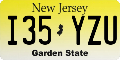 NJ license plate I35YZU