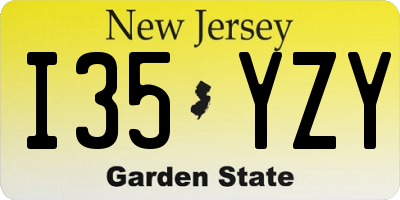 NJ license plate I35YZY