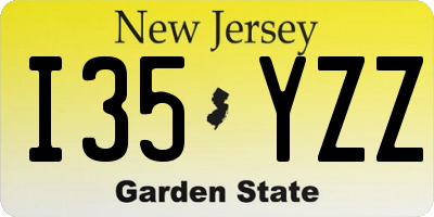 NJ license plate I35YZZ
