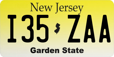 NJ license plate I35ZAA