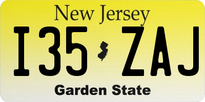 NJ license plate I35ZAJ