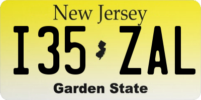 NJ license plate I35ZAL
