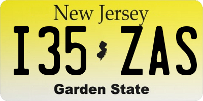 NJ license plate I35ZAS