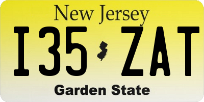 NJ license plate I35ZAT