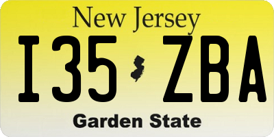 NJ license plate I35ZBA