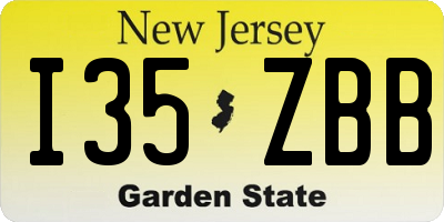 NJ license plate I35ZBB