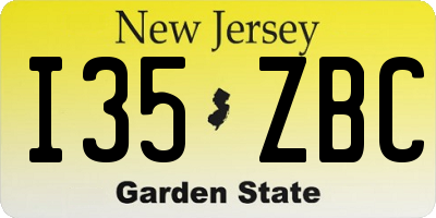 NJ license plate I35ZBC