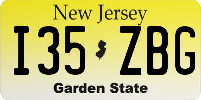NJ license plate I35ZBG